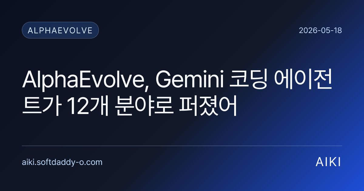 AlphaEvolve, Gemini 코딩 에이전트가 12개 분야로 퍼졌어