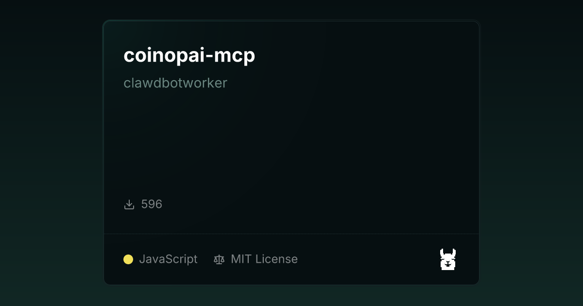 coinopai-mcp 공개 — MCP 서버가 AI 에이전트에게 호출당 micropayment 직접 받기 시작
