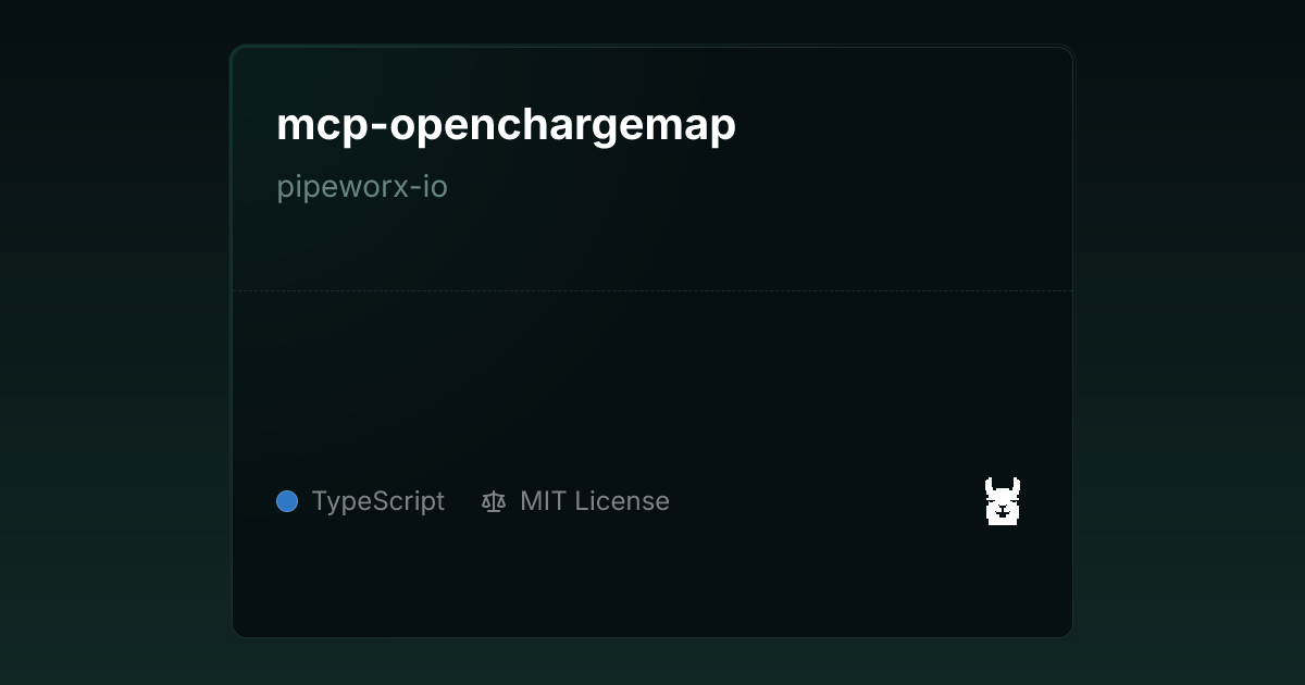 EV 충전소 DB를 AI 에이전트 툴로 여는 mcp-openchargemap 나왔어